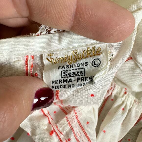 Honeysuckle Fashions Sears VINTAGE Baby Girl White Red‎ Dress Size Large / 12m - Picture 3 of 7